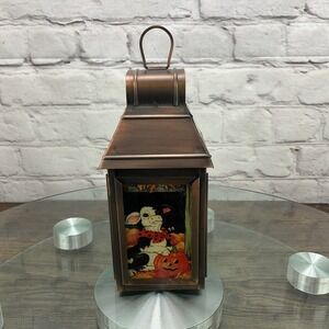 Vintage Brass Lantern Metal Tea Light Candle Holder Pumpkin Cow Ghost Home Decor